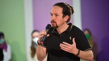 El candidato de Unidas Podemos a las elecciones de Madrid, Pablo Iglesias.