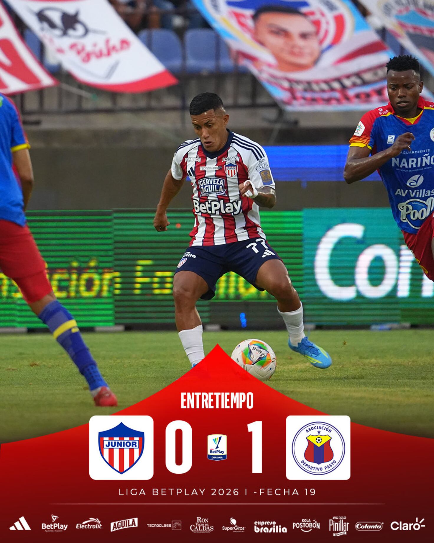 Junior remonta 4-3 a Pasto y asegura el segundo lugar en el cierre del todos contra todos
