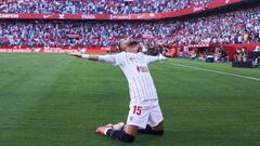 En-Nesyri celebra el 1-0.