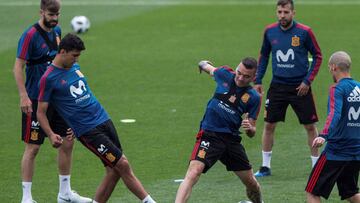 El entrenamiento de la selección española.