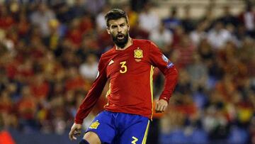Gerard Piqué, en Alicante durante el España-Albania.