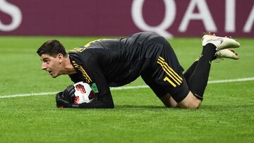 Courtois, durante un partido con Bélgica en el Mundial.