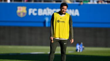 Barcelona's Brazilian forward Vitor Roque attends an open door training session, at the Ciudad Deportiva training ground in Sant Joan Despi, near Barcelona on December 30, 2023. (Photo by Pau BARRENA / AFP)