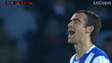 Jugador de la Real Sociedad y su insólito autogol en la Copa