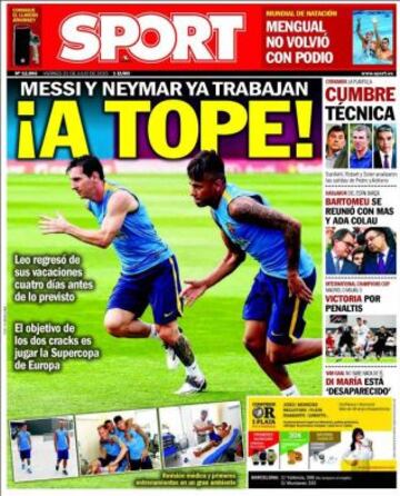 Portadas de la prensa deportiva