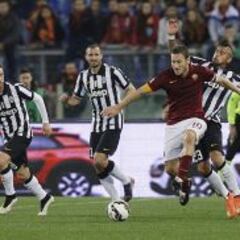 Juventus de Vidal igualó ante la Roma y mantiene la distancia