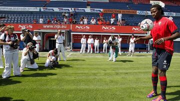 Ibrahima Bald&eacute; durante su presentaci&oacute;n con Osasuna.