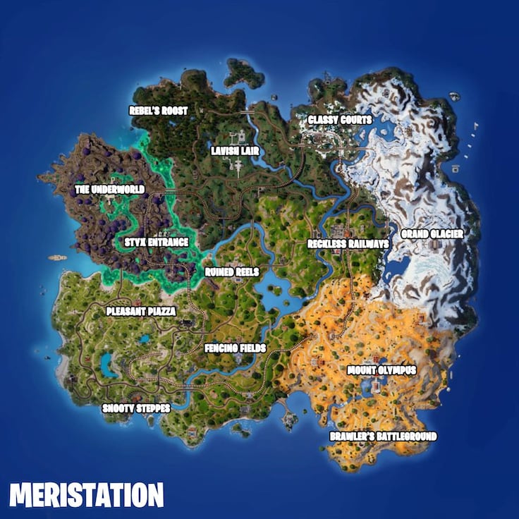 This Is What The New Map For Fortnite Chapter 5 Season 2 Looks Like All The New Zones Meristation 5972