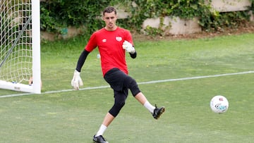 Morro, en uno de sus últimos entrenamientos con el Rayo.
