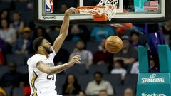 CHARLOTTE, NC - DECEMBER 02: Anthony Davis #23 of the New Orleans Pelicans dunks the ball against the Charlotte Hornets during their game at Spectrum Center on December 2, 2018 in Charlotte, North Carolina. NOTE TO USER: User expressly acknowledges and agrees that, by downloading and or using this photograph, User is consenting to the terms and conditions of the Getty Images License Agreement.   Streeter Lecka/Getty Images/AFP
 == FOR NEWSPAPERS, INTERNET, TELCOS &amp; TELEVISION USE ONLY ==