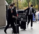 El Real Madrid, aclamado en su llegada al hotel de Kiev