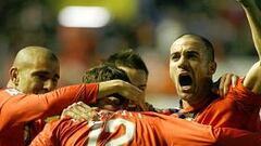 <b>MÁXIMO GOLEADOR. </b>Pandiani celebra el 2-0 ante el Espanyol.