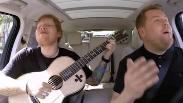 Ed Sheeran en el Carpool Karaoke de James Corden. Imagen: Twitter