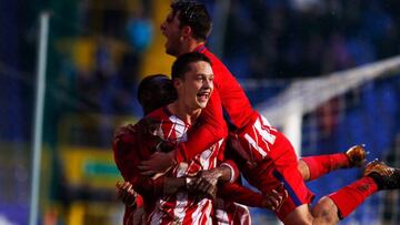 Borja Garcés celebra un gol.
