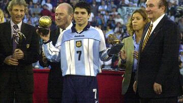 Javier Saviola, máximo goleador y mejor jugador del Mundial Sub-20 de 2001.