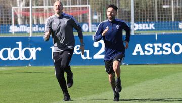 Rubén García ha entrenado hoy con menor carga de trabajo