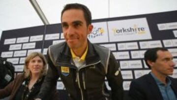 Alberto Contador, durante la rueda de prensa.