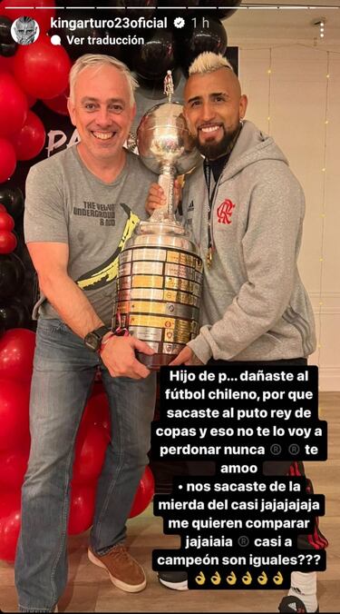“Hijo de p... dañaste el fútbol chileno”: Vidal sube foto con Felicevich y lanza artillería pesada