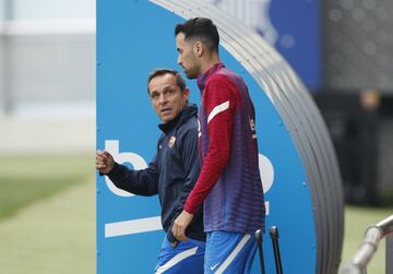 El primer entrenamiento con Sergi Barjuan en imágenes