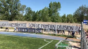 200 aficionados se vuelcan con el Leganés en el entrenamiento