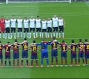 Minuto de silencio en el Camp Nou en memoria de Aragonés