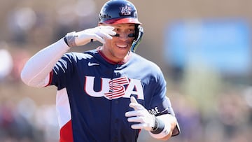 SCOTTSDALE, ARIZONA - MARCH 04: Aaron Judge #99 of Team United States rounds the bases after hitting a solo home run against the Colorado Rockies during the first inning of the MLB exhibition game at Salt River Fields at Talking Stick on March 04, 2026 in Scottsdale, Arizona. Christian Petersen/Getty Images/AFP (Photo by Christian Petersen / GETTY IMAGES NORTH AMERICA / Getty Images via AFP)