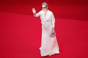 Meryl Streep poses on the red carpet during arrivals for the opening ceremony and the screening the film "Le deuxieme acte" (The Second Act) Out of competition at the 77th Cannes Film Festival in Cannes, France, May 14, 2024. REUTERS/Stephane Mahe