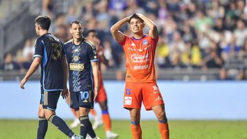Bryan Colula of Mazatlan during the match between Philadelphia Union and Mazatlan FC as part of Quarterfinal of the 2024 Leagues Cup at Subaru Park Stadium on August 17, 2024 in Chester, Pensilvania, United States.