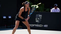 Gavi&ntilde;e Muguruza durante un partido en el WTA Finals