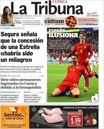 La Roja protagonista de las portadas de la prensa española