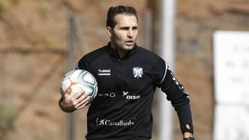 Rubén Baraja, en un entrenamiento con el Tenerife.