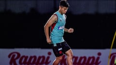 Daniel Ruiz durante un entrenamiento de la Selección Colombia en un microciclo.