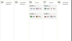 Fechas y horarios de los Cuartos de Final del Mundial 2018