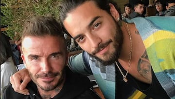 Maluma conoce a Beckham y sube la foto como un auténtico fan