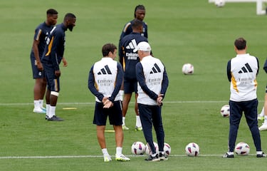Ral, en el entrenamiento del primer equipo