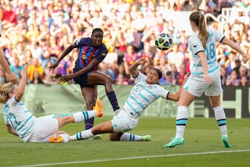 Oshoala cut a frustrated figure during the game, mainly due to refereeing decisions she didn't agree with.