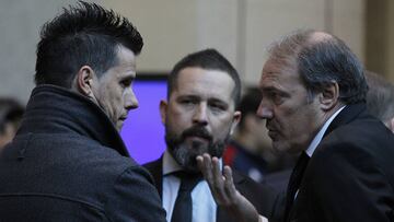 Santiago, 22 de abril 2019
 Sergio Vargas, Diego Rivarola y Rodrigo Golberg durante la Junta Ordinaria de Accionistas del Club Universidad de Chile, en el Hotel Intercontinental 
 
 Dragomir Yankovic/Photosport