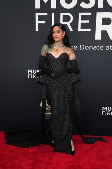 Kehlani posa en la alfombra roja de los Grammys 2025 en ell Crypto.com Arena situado en la ciudad de Los ?ngeles, en California.