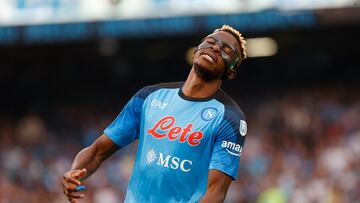 Soccer Football - Serie A - Napoli v Sampdoria - Stadio Diego Armando Maradona, Naples, Italy - June 4, 2023 Napoli's Victor Osimhen reacts REUTERS/Ciro De Luca