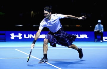 Andy Murray y Roger Federer participaron en una exhibición benéfica en Glasgow.