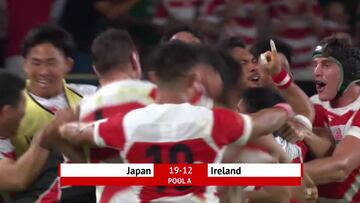 Japón da la sorpresa y tumba a Irlanda