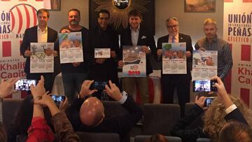 Presentación del calendario 2019 de la Unión Internacional de Peñas del Atlético de Madrid en el restaurante 'La Gradona' del Estadio Wanda Metropolitano.