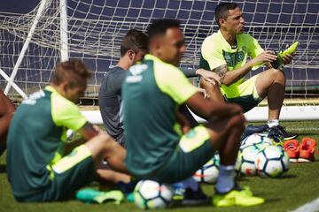 Chapecoense train at Barça's Ciutat Esportiva ahead of tonight's LII Trofeo Gamper game at Camp Nou.