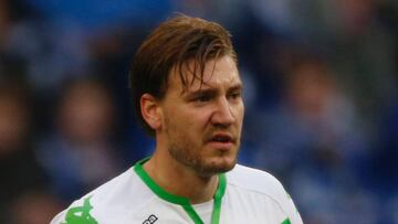 Nicklas Bendtner during a rare appearance for Wolfsburg