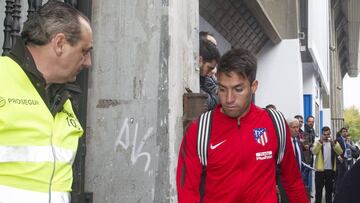 Gaitán, en Riazor antes de un partido.