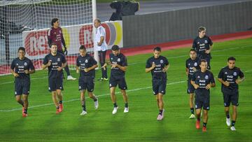 Jugadores de la Selección Mexicana durante un entrenamiento