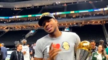 En plena fiesta de la NBA y Antetokounmpo le manda este mensaje a... ¡Murcia!