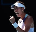 La victoria de Muguruza sobre Halep en imágenes