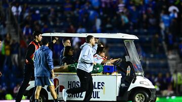 during the Semifinal second leg match between Cruz Azul and America as part of the Liga BBVA MX, Torneo Apertura 2024 at Ciudad de los Deportes Stadium on December 08, 2024 in Mexico City, Mexico.