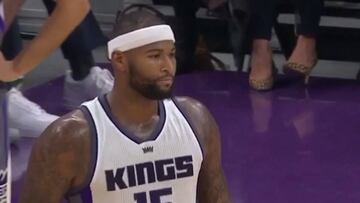 DeMarcus Cousins y su reacción ante la primera técnica de la temporada.